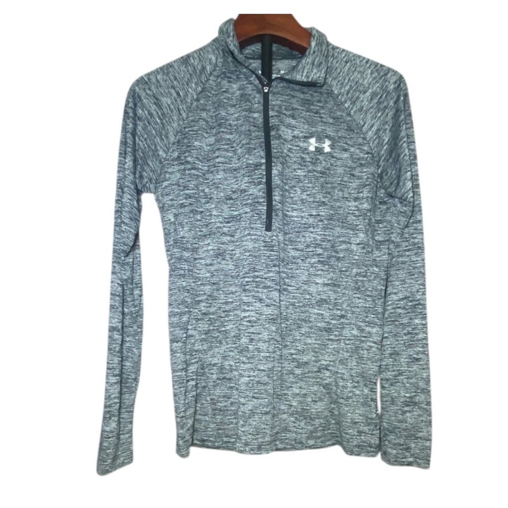 Under Armour HeatGear Gray Long Sleeve 1/4 Zip Performance Training‎ Wicking